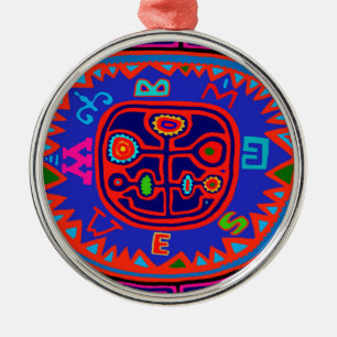 Kuna Indian Mola Kompass Ornament Aus Metall