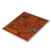 Kuna Indian Mola Men in Boats Fliese (Seite)