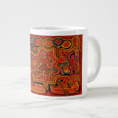 Kuna Indian Mola Men in Boats Jumbo-Tasse (Vorderseite Rechts)
