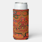 Kuna Indian Mola Men in Boats Selters Dosenkühler (Seltzer Rückseite)