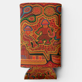 Kuna Indian Mola Men in Boats Selters Dosenkühler (Rückseite)