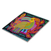 Kuna Indian Mola Parrot Ceramic Tile Fliese (Seite)