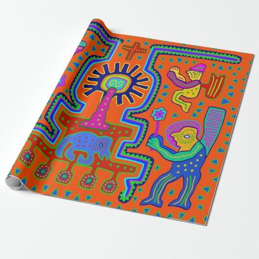 Kuna Indian Mola Ritual Gift Wrap Geschenkpapier (Ungerollt)
