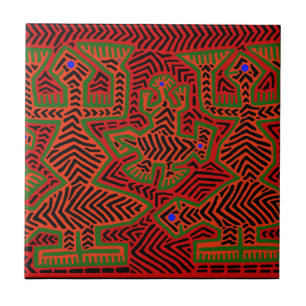 Kuna Indian Mola Spirits Fliese