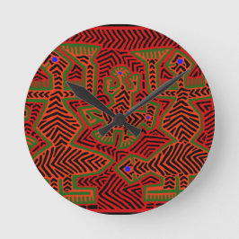 Kuna Indian Mola Spirits Runde Wanduhr