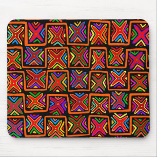 Kuna Indian Mola Stammesmuster - Rot Mousepad