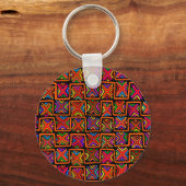 Kuna Indian Mola Tribal Karos - Red - Schlüsselanhänger (Vorderseite)