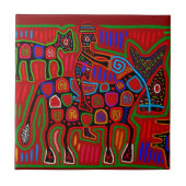 Kuna Indian Rodeo Cowboy Fliese (Vorderseite)