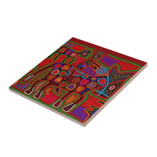 Kuna Indian Rodeo Cowboy Fliese (Seite)