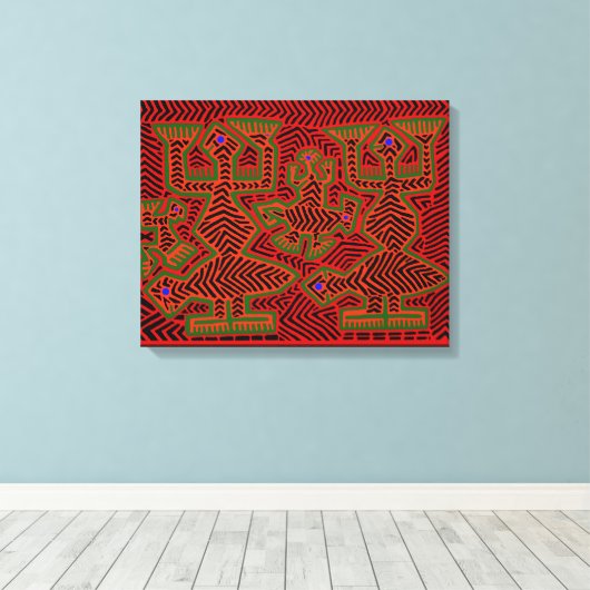 Kuna Indian Shaman Spirits Leinwanddruck (Insitu (Holzboden))