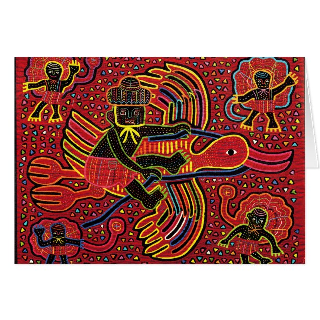 Kuna Indian Stork Bringbaby Design (Vorderseite (Horizontal))