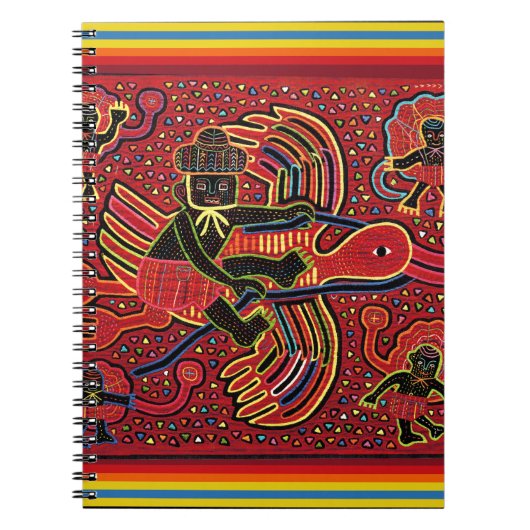 Kuna Indian Stork Bringbaby Design Notizblock (Vorderseite)