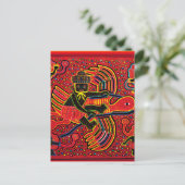 Kuna Indian Stork Bringbaby Design Postkarte (Stehend Vorderseite)