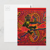 Kuna Indian Stork Bringbaby Design Postkarte (Vorne/Hinten)