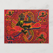 Kuna Indian Stork Bringbaby Design Postkarte (Vorderseite)