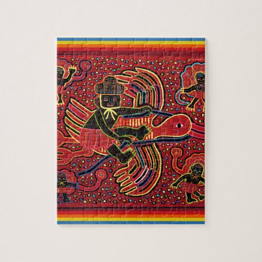 Kuna Indian Stork Bringbaby Design Puzzle (Vertikal)