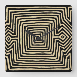 Kuna Indian Tortuga Mola Wall Clock Quadratische Wanduhr