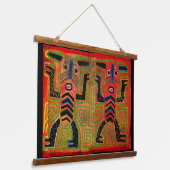 Kuna Indian Twin Spirits Wandteppich Mit Holzrahmen (Gewinkelt)