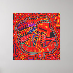 Kuna-Indianer im Kanu Leinwanddruck