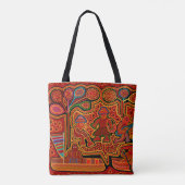 Kuna-Indianer-Mola-Männer in Booten Tasche (Rückseite)