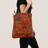 Kuna-Indianer-Mola-Männer in Booten Tasche (Von Nahem)