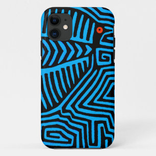 Kuna Indianischer Blauer Vogel Case-Mate iPhone Hülle