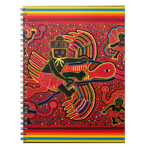 Kuna-Indianischer Storch bringt Baby-Design Notizblock