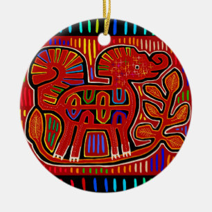 Kuna Indianisches Baby-Elefant - Mola Volkskunst Keramik Ornament