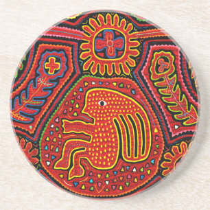 Kuna-Indianisches Mädchen auf einem Fahrrad Getränkeuntersetzer