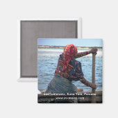 Kuna paddling ulu, East Lemmons, Kuna Yala Magnet (Vorderseite/Rückseite)