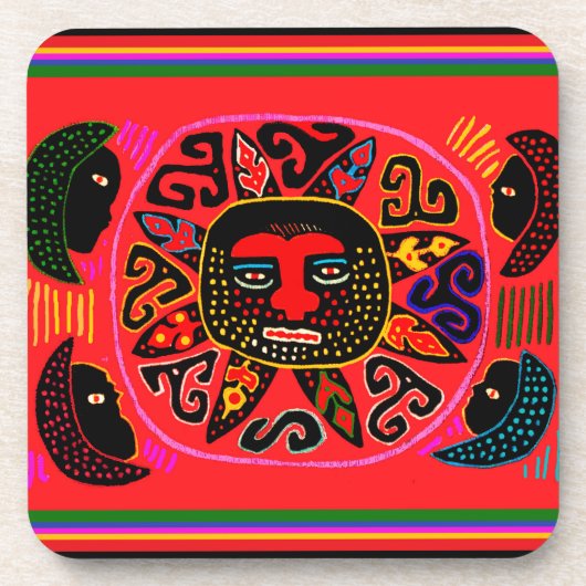 Kuna Tribal Del Sol Untersetzer (Vorderseite)