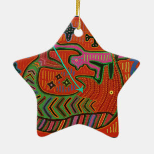 Kuna Tribal Man spricht Schwertfisch Keramikornament