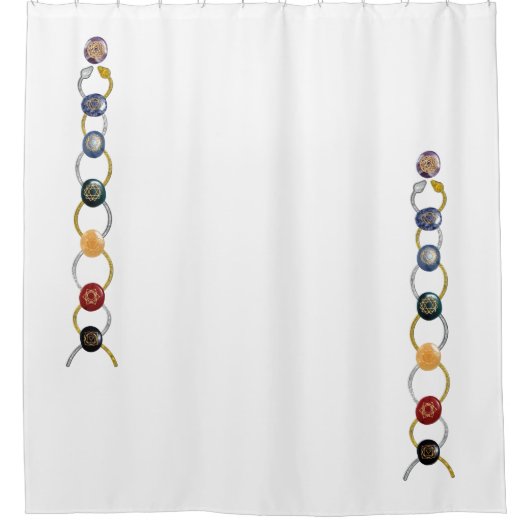 Kundalini Chakras / Stones & Schlangen Duschvorhang (Vorderseite)
