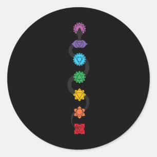 Kundalini-Schlange aufsteigend 7 Chakras Yoga - Ku Runder Aufkleber