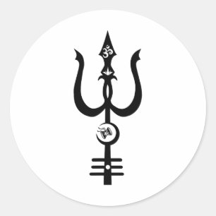 Kundalini Shiva's Dreizack-Design - Tolles Geschen Runder Aufkleber