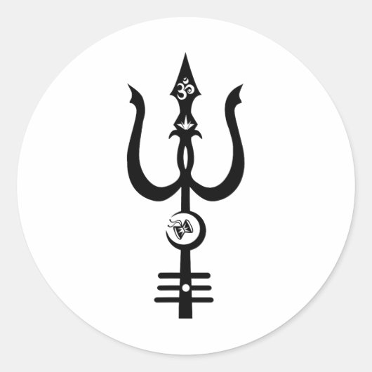 Kundalini Shiva's Dreizack-Design - Tolles Geschen Runder Aufkleber (Vorderseite)