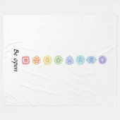 Kundalini Yoga Chakras Open Fleecedecke (Vorderseite (Horizontal))