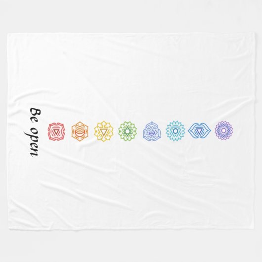 Kundalini Yoga Chakras Open Fleecedecke (Vorderseite (Horizontal))