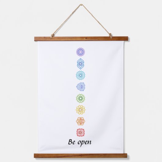 Kundalini Yoga Chakras Open Wandteppich Mit Holzrahmen (Vorderseite)