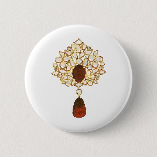 Kundan und Ruby Brooch Button (Vorderseite)