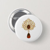 Kundan und Ruby Brooch Button (Vorne & Hinten)