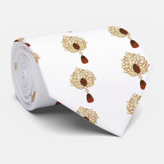 Kundan und Ruby Brooch Krawatte (Gerollt)