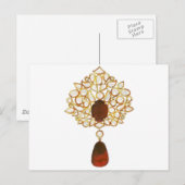 Kundan und Ruby Brooch Postkarte (Vorne/Hinten)