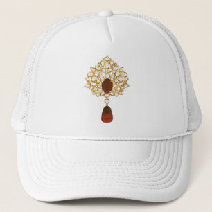 Kundan und Ruby Brooch Truckerkappe