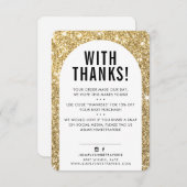 KUNDE DANKEN SIE moderne Imitate Gold Glitzer Dankeskarte (Vorne/Hinten)