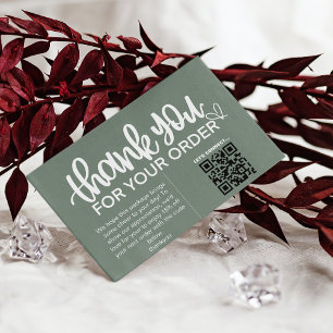 Kunde dankt dem Paket QR Code Coupon einfügen Visitenkarte