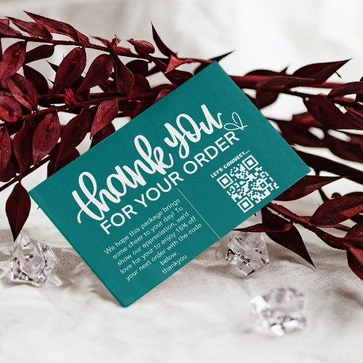 Kunde dankt dem Paket QR Code Coupon einfügen Visitenkarte