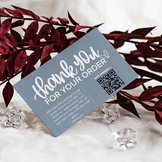 Kunde dankt dem Paket QR Code Coupon einfügen Visitenkarte