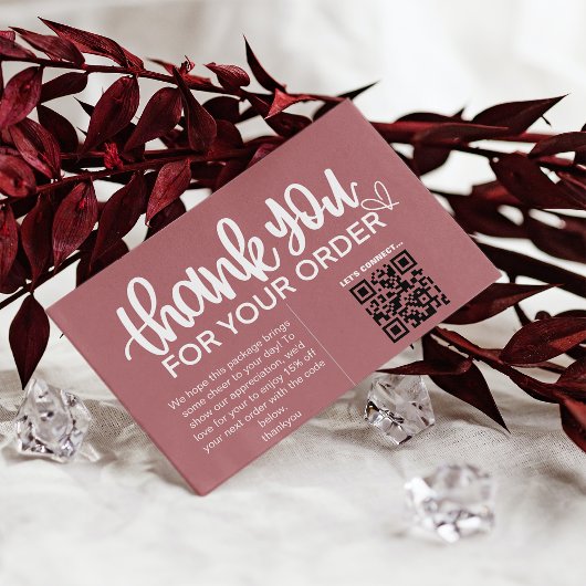 Kunde dankt dem Paket QR Code Coupon einfügen Visitenkarte