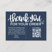 Kunde dankt dem Paket QR Code Coupon einfügen Visitenkarte (Vorderseite)